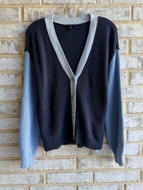 Talbots Long Sleeve V-Neck Button Front 100% Cotton Cardigan Sweater Size M.